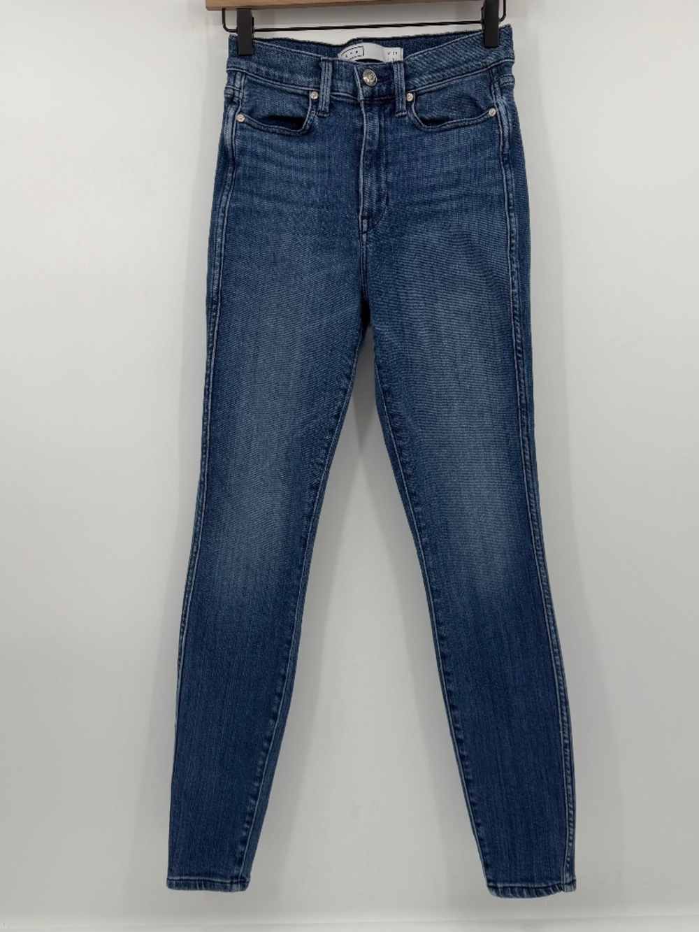 Ayr Jeans Women 27 Blue The Riser Neon Jupiter Skinny Denim Stretch Mid Rise